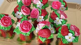 🍓😍ЯГОДКИ С СЮРПРИЗОМ, порадуют ВСЕХ, оформление белковым кремом