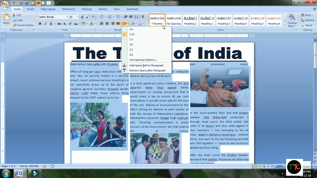 how to make news article in microsoft word