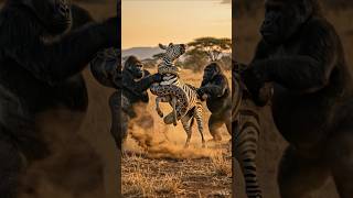 Gorillas vs Giant Snake – Zebra Rescue Caught on Camera #Wildlife #AnimalRescue #GorillaVsSnake