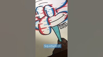 Drawing Squidward using copic markers!! Glitch Effect!! (#shorts) #squidward