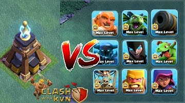 ALL TROOPS vs MEGA TESLA | Builder Hall Troops VS Mega Tesla | Clash of Clans