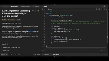 LeetCode 3738. Longest Non-Decreasing Subarray After Replacing at Most One Element