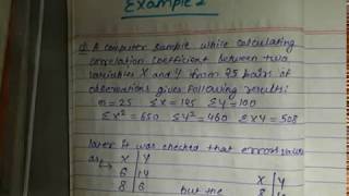 Correlation coefficient numerical example 2 in probability and statistics