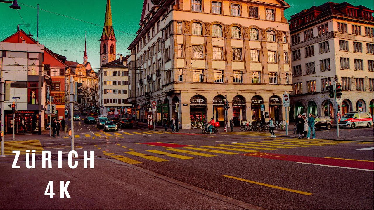 Walking tour through Zürich Switzerland in 4K