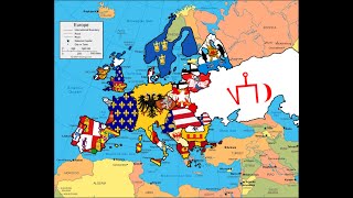 Flag map of Europe 1340