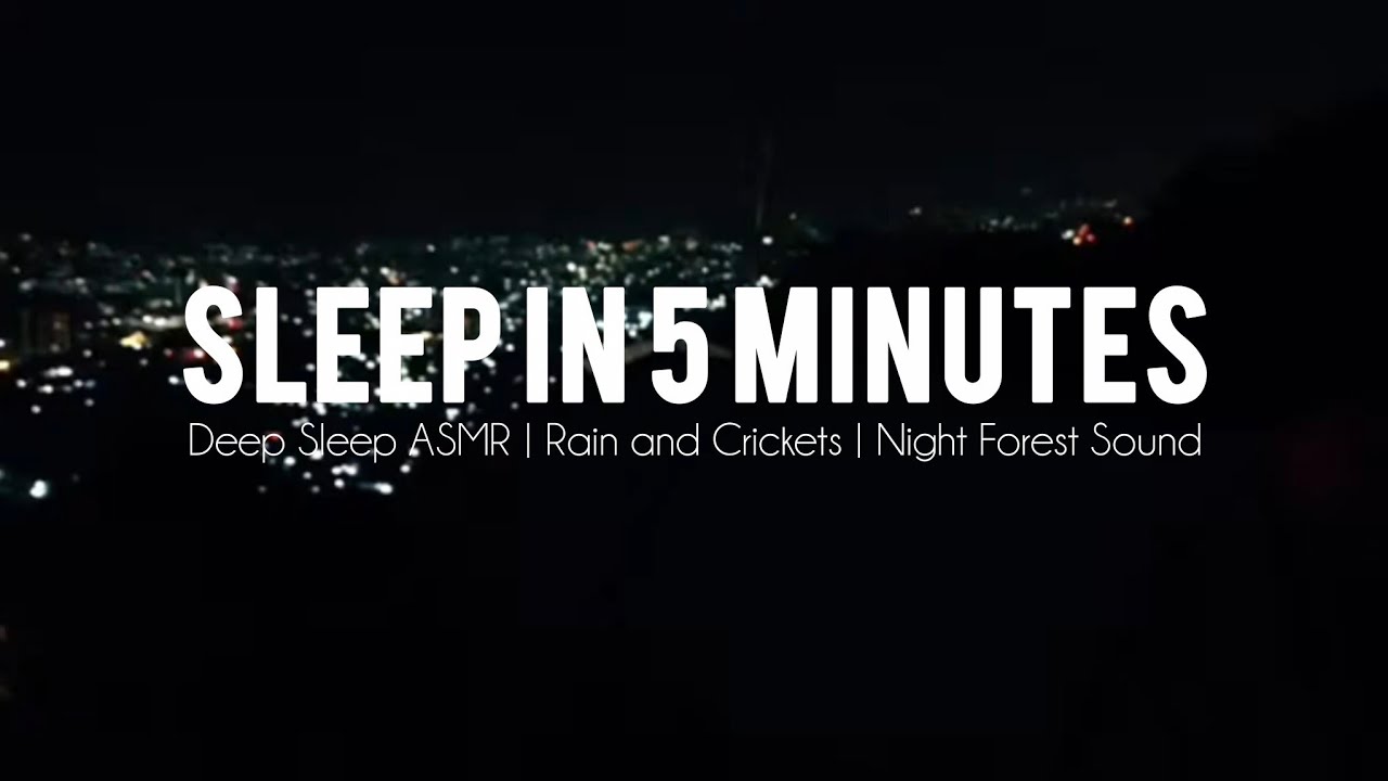 Deep Sleep ASMR | Night Forest Camping & City Lights View | Rain & Crickets Sound