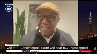 ConCourt to hear IEC, MK party urgent appeal: Prof. Mandla Mchunu