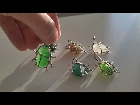 katemurphythings post: Sea glass big bug pendant https://www.etsy.com/listing/1440332680
