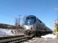 CN Freight And Amtrak-Via Rail Train Meet In St. Catharines 03/06/10