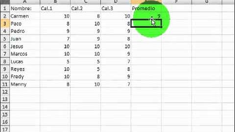Funcion Promedio Excel 2007