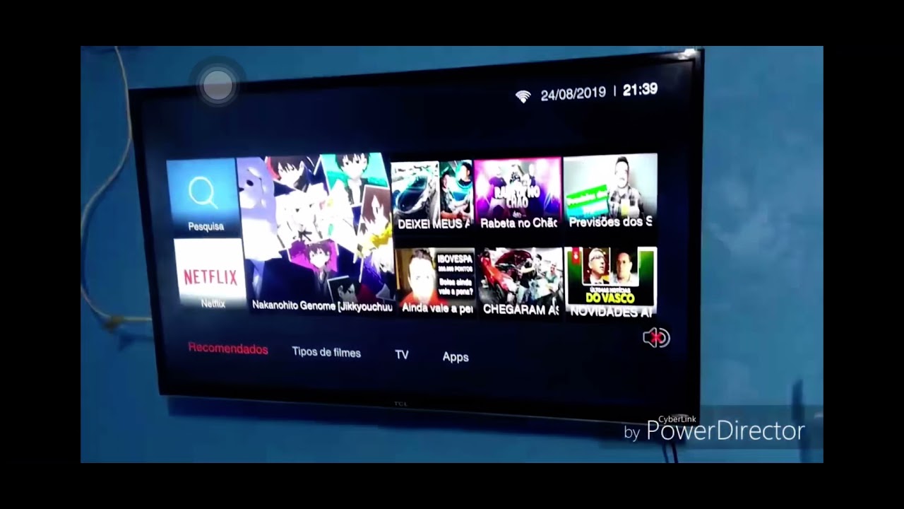 Tela da Tv piscando tv TCL como resolver YouTube