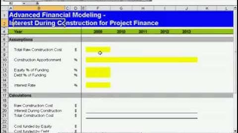 Project Finance   Interest During Construction   Excel Financial Model Part 1