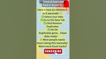 Remove Duplicates in Excel in 5 Seconds | Excel Tips & Tricks #shorts #ytshorts
