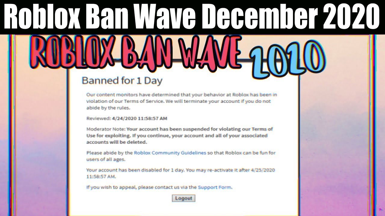 Roblox Ban Wave December 2020 Dec Scanty Reviews - banned 30 year roblox ip ban