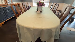 Faux Linen Farmhouse Table Cloth 60"x144" for 10 ft Rectangle Table, Sage Green Waterproof Outdoor W