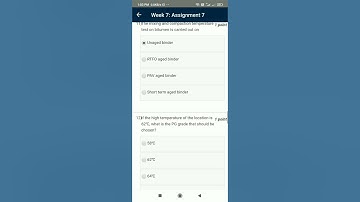 NPTEL Assignment No 7 | Mechanical characterization of bituminous materials Assignment No 7 | nptel