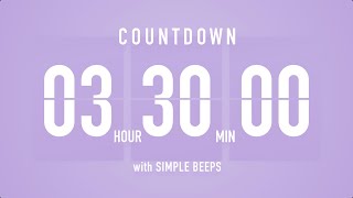 3.5 Hours Countdown Flip Clock Timer \/ Simple Beeps 🫐 🔔