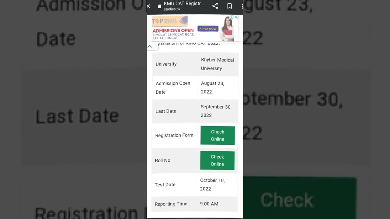 kmu Cat New Test 2022