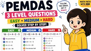 Master Pemdas Easy, Medium Hard Questions Solved Step By Step