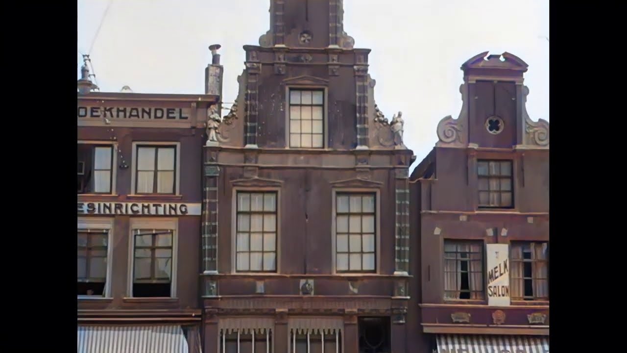 Stadsgezichten van Alkmaar in 1923 in kleur! Alkmaar in 1923 in color! [HD enhanced & AI colorized]