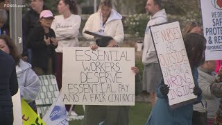 Nurses picketed outside of Danbury Hospital on Thursday