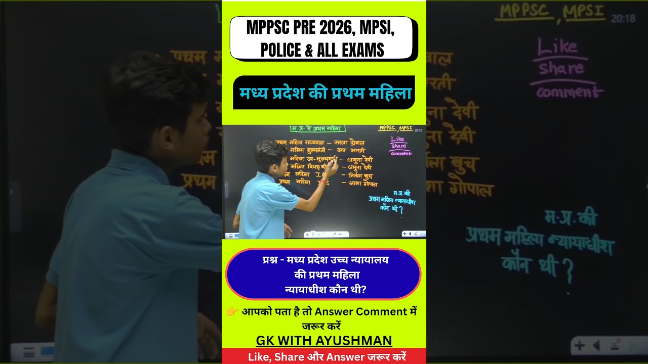 मध्य प्रदेश में प्रथम महिला 