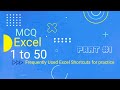 Top 50 frequently used Excel shortcuts Part-1 | Excel mcq questions with answers#excelshortcuts