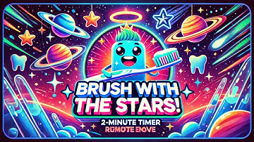 2 minute toothbrush timer/countdown with space theme and dance music