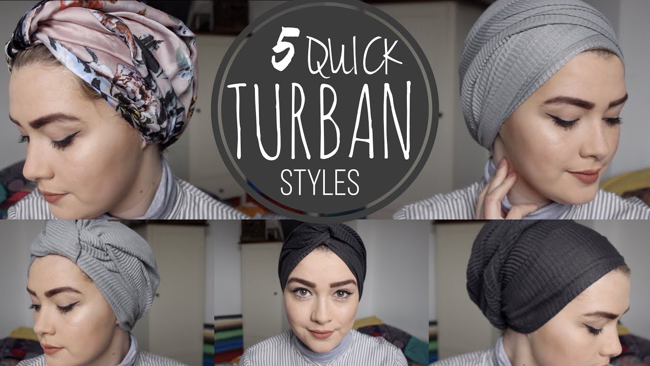 5 QUICK TURBAN STYLES - YouTube