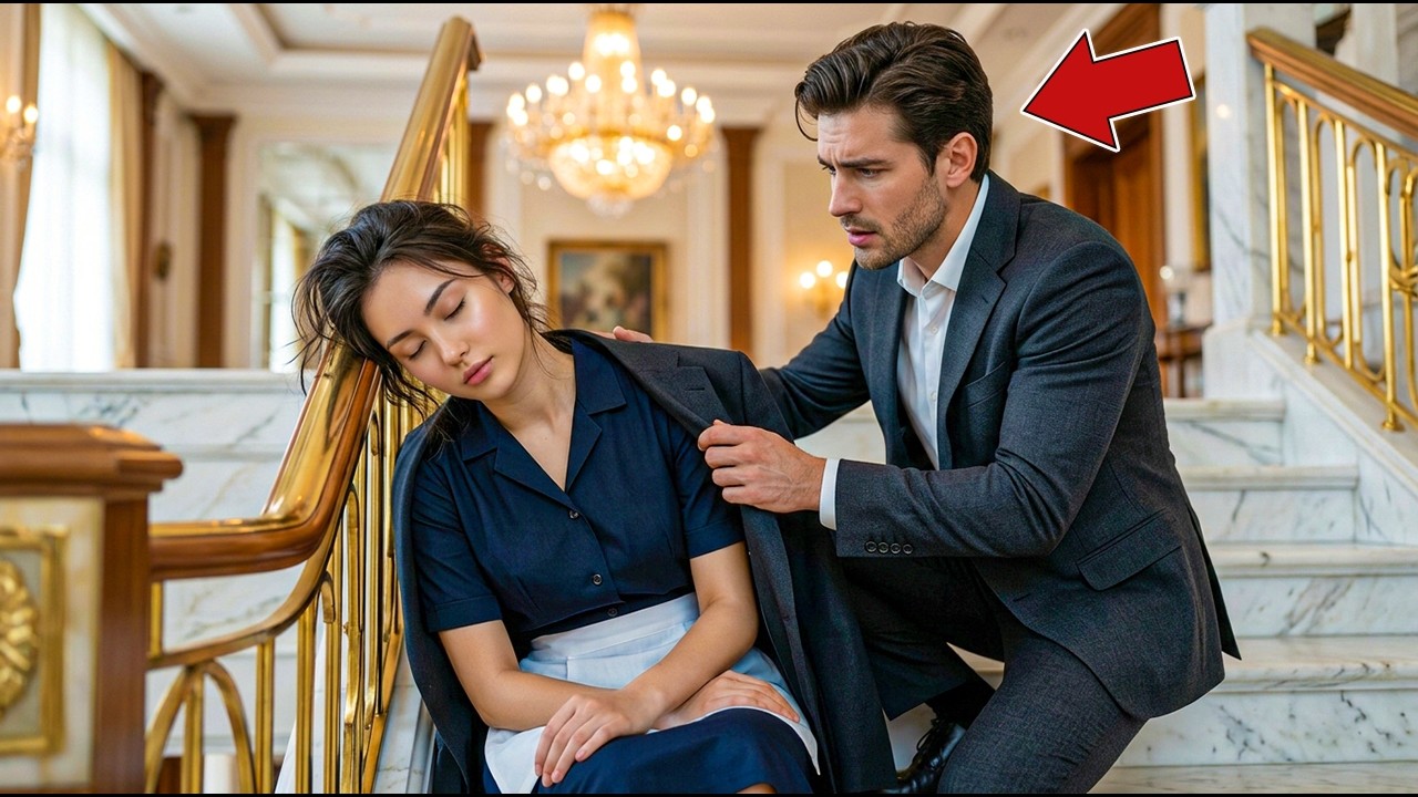 Le millionnaire trouve la domestique endormie dans l’escalier… son geste choque tout le monde !