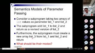 Programming Languages ch9 (2) parameter passing