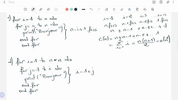 # 9 - Calcul de la complexité - Exercice 1-2