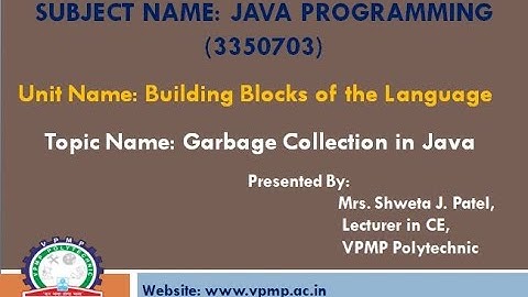 Garbage collection in Java |JAVA |3350703 | Shweta Patel