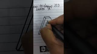 how to draw 3d letter a 😊😊 #shorts #youtubeshorts #satisfying #art #easydrawing #naval