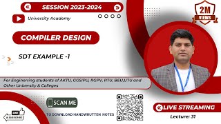 CD31: Syntax Directed Translation Scheme Example | SDT in Compiler  | Compiler Design Lecture