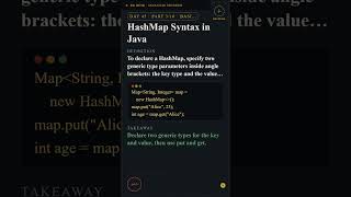 Day 45 Pt 3/10: HashMap Syntax in Java #Shorts