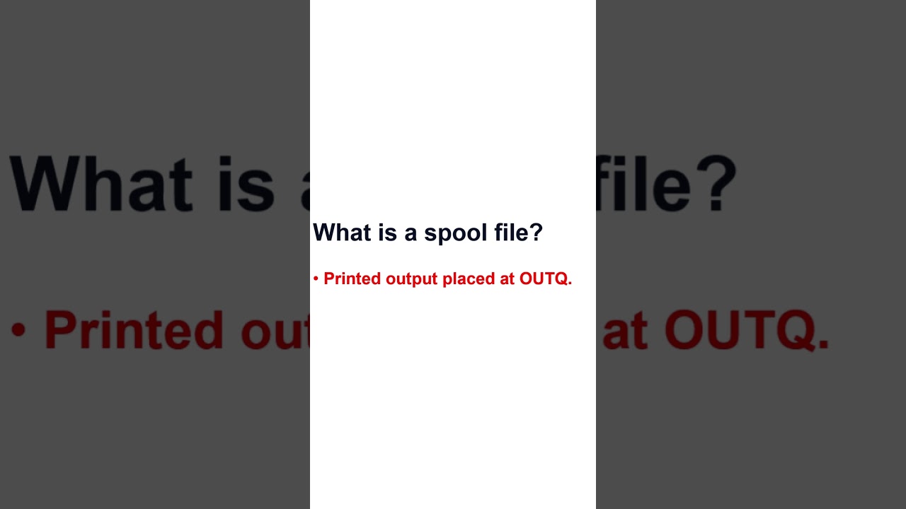 what is a spool file in AS400