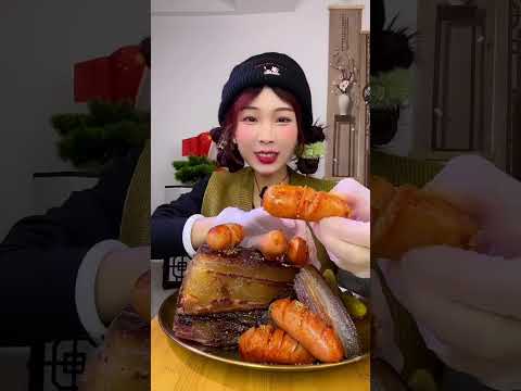 【ASMR MUKBANG】Braised Pork Belly ASMR Mukbang | Juicy Eating Sounds | #咀嚼音