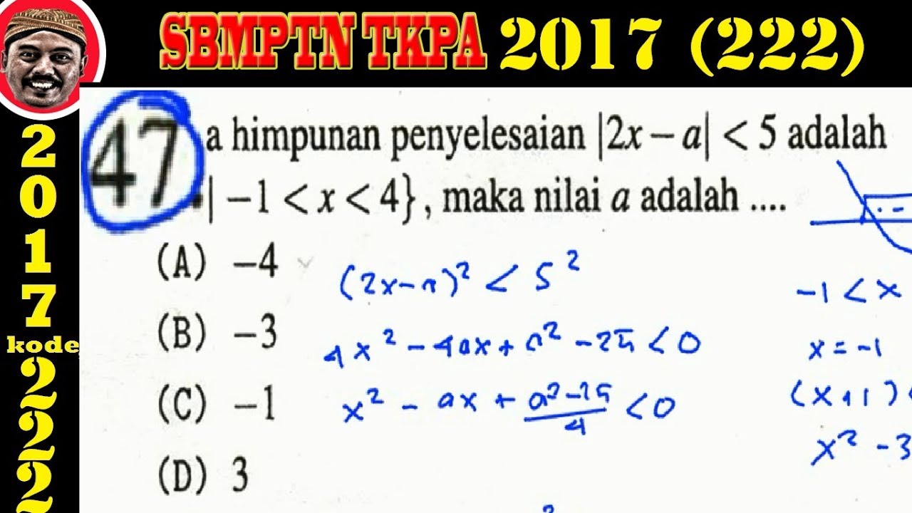 Sbmptn Tkpa 2017 Kode 222 Matematika Dasar Pembahasan No 47