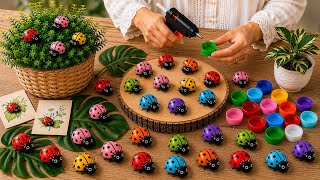 I Can't Believe It! This Bottle Cap Turned Into an Adorable Ladybug!♻️ Creative Recycling screenshot 5