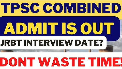 TPSC Combined Admit Card is out | JRBT Interview Tentative Date | CDPO | ICDS | #JRBT #TPSC