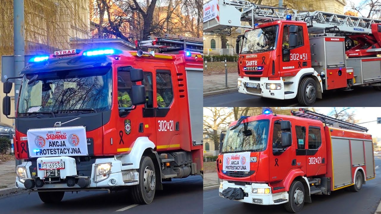 [TRĄBY] Wyjazd alarmowy 3 zastępów PSP z JRG 2 Poznań: 302[P]21, 51, 21