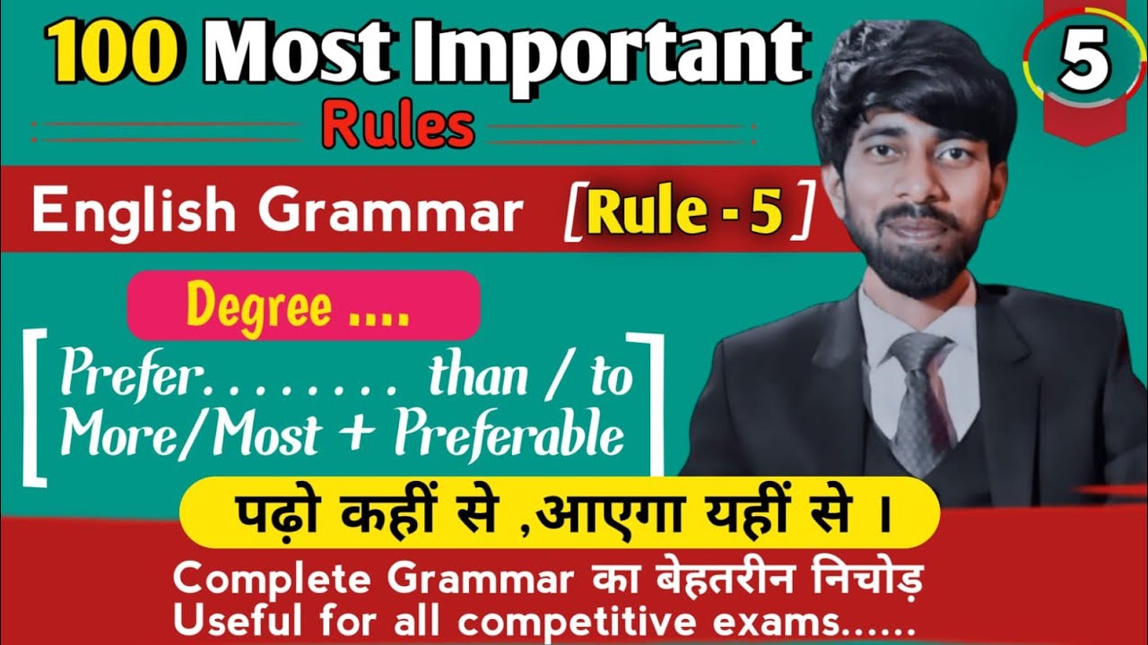 100 Most Important Rules |Rule - 5| English Grammar | Pankaj Sir ASO in UPSC