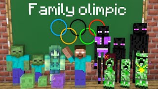 Monster School (FAMILY VS FAMILY) : Sports Olympic Games - Minecraft Animation