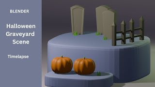How To Model A Stylized Halloween Graveyard | Time-lapse