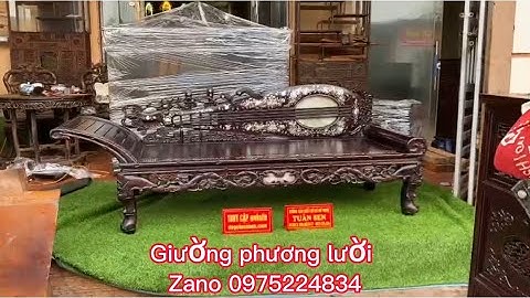 Giường phương lười khảm ốc / đồ gỗ Tuân Sen 0975224834