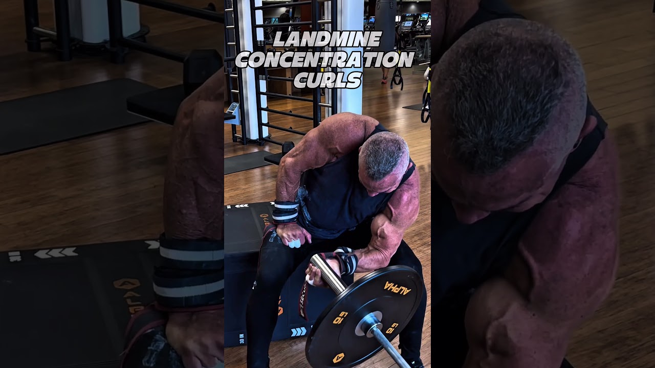 LANDMINE CONCENTRATION CURLS #curls #workout #motivation #muscle #workouttips