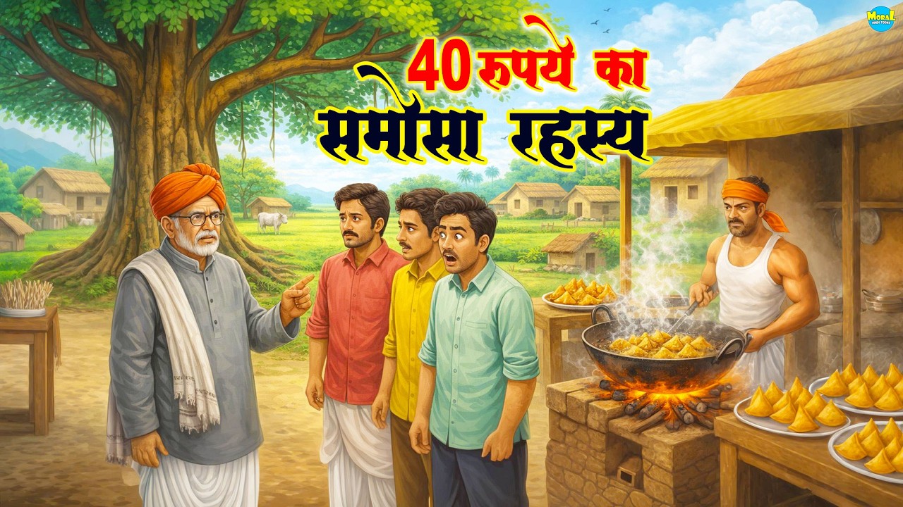 40 रुपए का समोसा 😱 गाँव में मचा बवाल | सच्चाई जानकर उड़ जाएंगे होश! : Moral Hindi Toons |