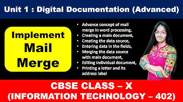 Mail Merge in OpenOffice | Printing Labels | CBSE Class 10 Information Technology