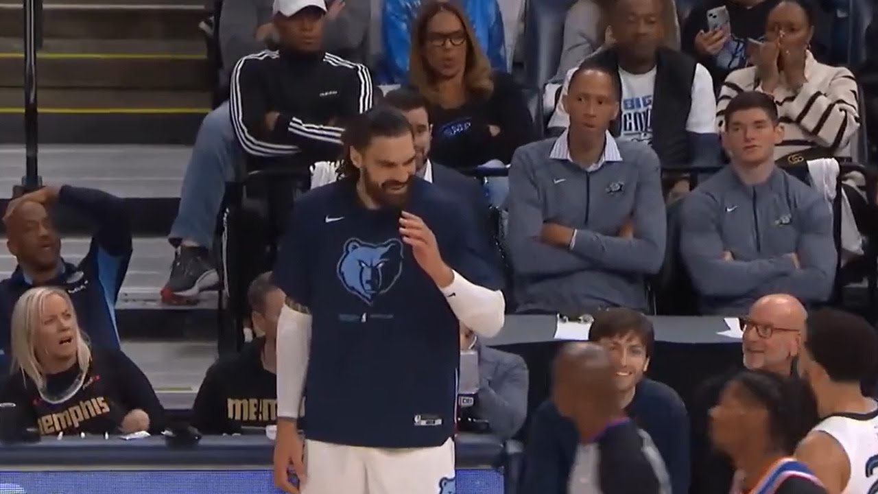 "The Ball Has Dent In It" - Steven Adams Gets Smacked In The Head While Checking In😂 #Blooper